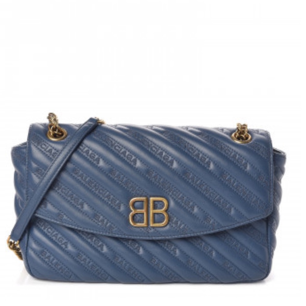 BALENCIAGA Calfskin Matelasse BB Chain